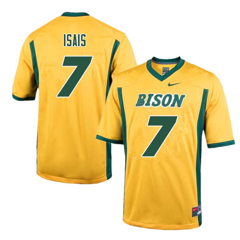Men #7 Peter Isais North Dakota State Bison College Football Jerseys Sale-Yellow
